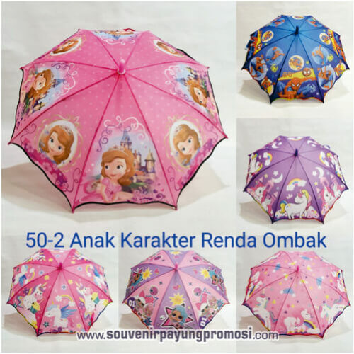 Payung Anak Karakter Renda Ombak Kode-50-2